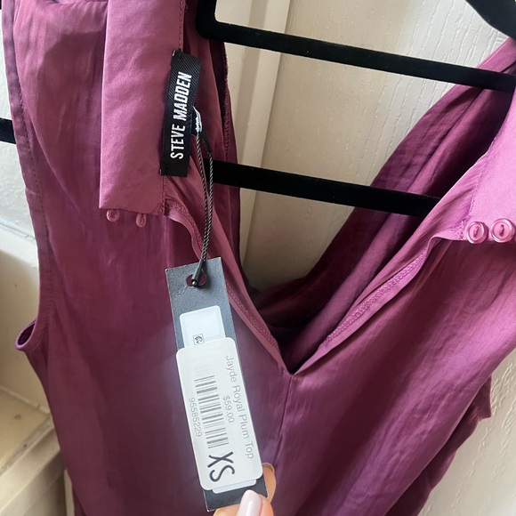 Sleek Satin Cowl Neck Top in Mauve - Picture 5 of 5